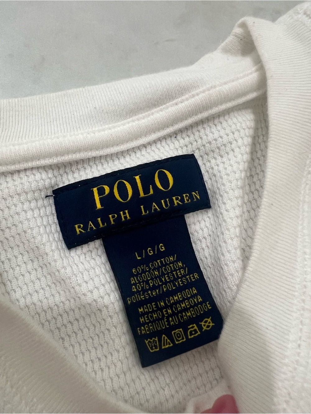 Polo Ralph Lauren White Long Sleeve T-Shirt Size Large - Picture 3 of 3